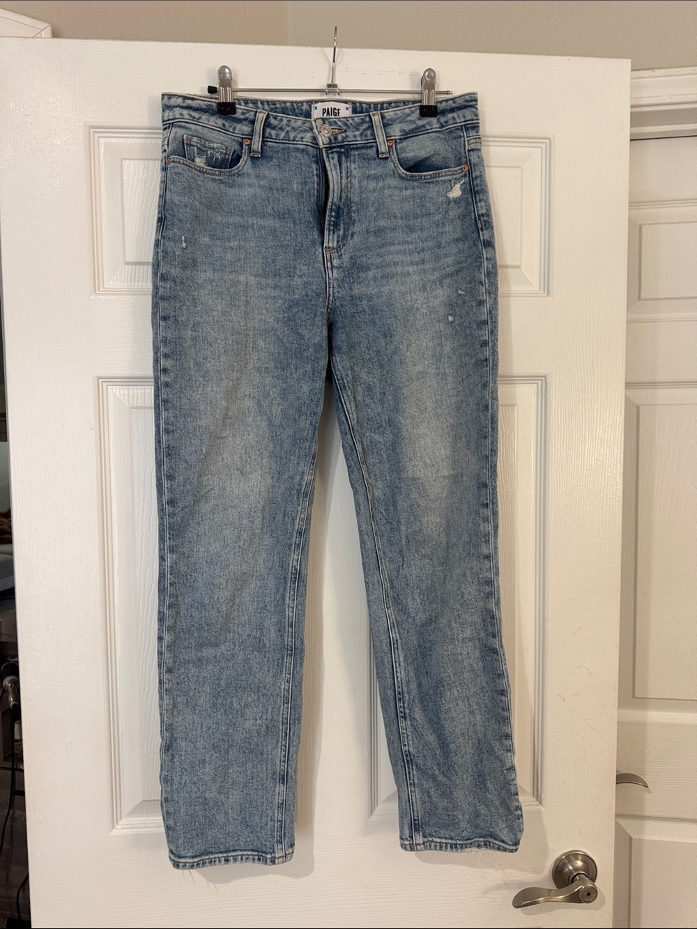 PAIGE Straight Leg Jeans - Light Wash Blue